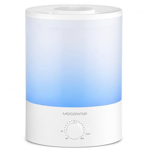 Humidificador de niebla fría H1 - xit (blanco) megawise 3,5 litros, relleno superior, gran capacidad, fácil y seguro, fácil de usar en casa
