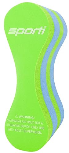 Sporti Kid Pull Buoy, Swimming Accessories for Lap Swimming, Swimmìng Trainer for Junior, Swim Lesson Equipments - Junior Pull Buoy - Neon Green/Blue