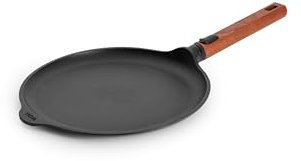 Woll – Eco Logic QXR Crêpespfanne Ø 26 cm mit abnehmbarem Holzstiel – PFAS-freie Antihaftpfanne, backofenfest – Induktionspfanne – Pfanne Induktion – Crêpespfanne