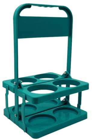 harayaa Sports Water Bottle Carrier Squeeze Bottle Carrier with Handle 4 Compartments Water Bottle Holder for Football Team Sports, Green