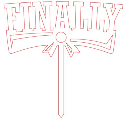 “Finally” with Gradation Scroll Cake Toper! Graduation Cake Topper, Acrylic Celebrational Cake Decor, Customizable Color and Design, Ideal for Graduation Parties (Hyacinth Gloss)