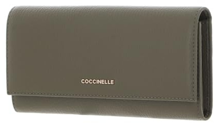 Coccinelle Leder Geldbörse Metallic Soft Wallet Laurel Green olivgrün