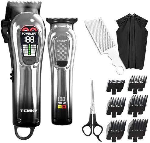 TCMKY Hair Clippers for Men, Professional Clippers and Trimmers Set, Cordless Clippers for Hair Cutting, Beard Trimmer, Barber Clippers, Rechargeable Electric Shaver