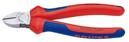 Knipex 70 02 160 Seitenschneider, Mehrkomponentengriff, schwarz atramentiert – 160 mm