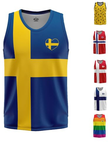 Herrlinne Pride Regnbågslinne, Love Parade, 100% Polyester Stretch | Ärmlöst sommarlinne, perfekt för festival och alla utomhusaktiviteter under hela den soliga sommaren och stolthetsveckan
