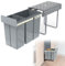 Froadp Einbau Mülleimer Küche Abfalleimer Ausziehbar Müllsammler 2 Fächer Mülltrennungs-System Vollauszug mit Teleskopschienen 48 x 26 x 41.8 cm -1x20L+1X10L