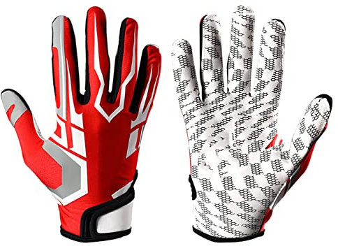 TIKATARER Baseball-Schlaghandschuhe, High-Grip-Sportempfängerhandschuh, Schützender Baseballhandschuh für Erwachsene, rutschfeste Fußballhandschuhe für Jugendliche und Erwachsene (M)