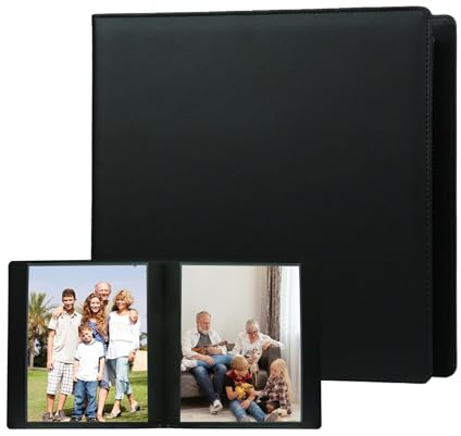 8x10 Photo Album 168 Pockets Large Capacity Leather Cover Acid Free Inner Pages 8 x 10 Photo Album Book 8x10 for Family Wedding Baby Photo Book Pictures (Black)