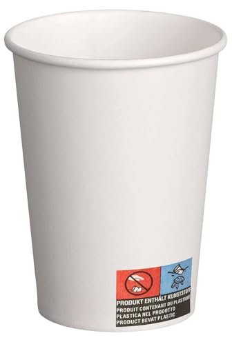 200 Stk. Heiß- und Kaltgetränkebecher weiß, 8oz., 200 ml/Dieser hitzebeständige -Pappbecher kann sowohl als Heißgetränkebecher - als auch für Kaltgetränke verwendet werden, Pappe beschichtet