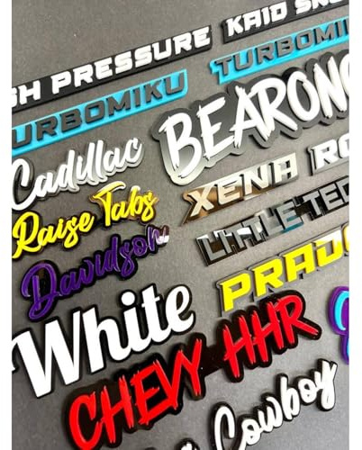 Personalized Car Emblems and Badges,Acrylic 3D Letter Custom Car Badge,Your Own Text Nickname Emblem Badge,Custom Gift (4in9.6cm)
