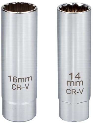 HJ-fuzhou Douille de Bougie Magnétique, 14mm et 16mm CR-V, Clé à Bougie d'Allumage pour Voiture, Kit 2 Pièces