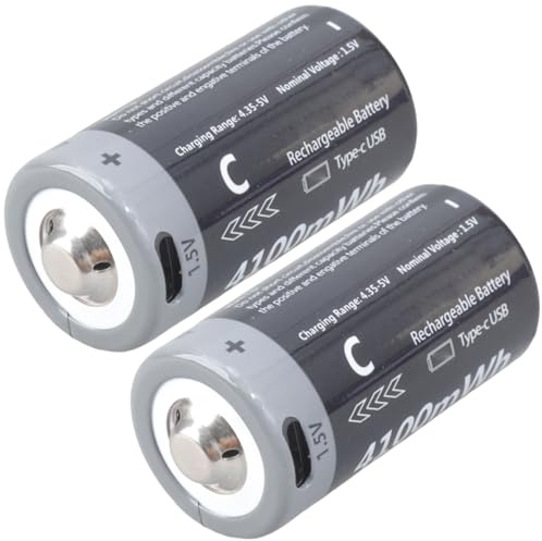 Hangsu LR14 Batterie al litio C Batterie ricaricabili USB 2H Ricarica rapida 1000+cicli Design sicuro Lunga durata della batteria Batterie ricaricabili C Cell