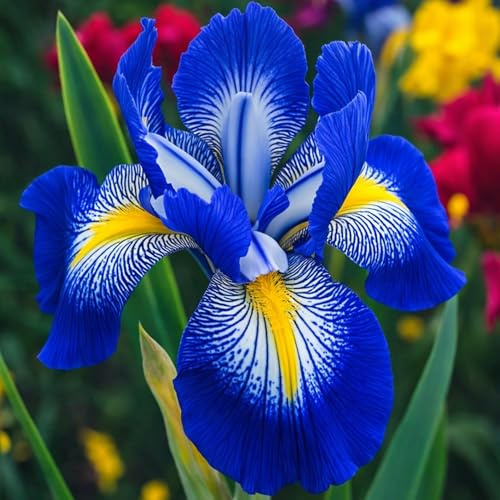 Sapphire Beauty Dutch Iris Bulbs – Colorful Blue and Yellow Blooms Really Catch The Eye (10 Bulbs)