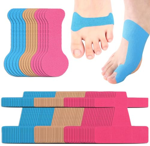 75 Piezas Cintas de Kinesiología para Juanetes, Corrector de Juanetes