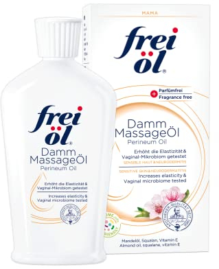 frei öl DammMassageÖl, Intimpflege für Damen während der Schwangerschaft, zur Vorbeugung von Dammrissen, Pflegeöl für empfindliche Haut & Neurodermitis, mit Mandel- & Jojobaöl, parfümfrei, vegan, 60ml
