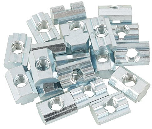 20pcs Nutensteine Standard-Gleitmutter verzinkter Kohlenstoffstahl Schiebe T Nut Mutter für Aluminiumprofil Zubehör(T-Nut-Muttern Typ 40 M8)