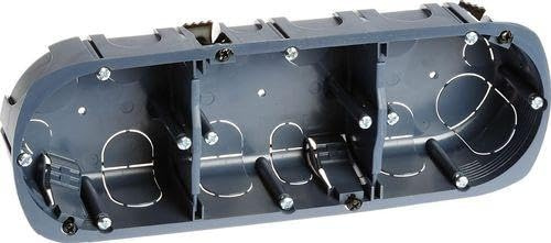 Eur'Ohm - Boîte d'encastrement multi-supports XL Ultra - 3 postes - Prof. 50 mm - Diam. 67 mm