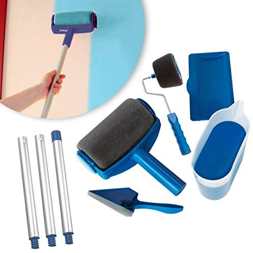 KIT Rodillo de pintar antigoteo multifunción con depósito recargable y mango extensible - Sin gotas - Sin derrames - Sin manchas