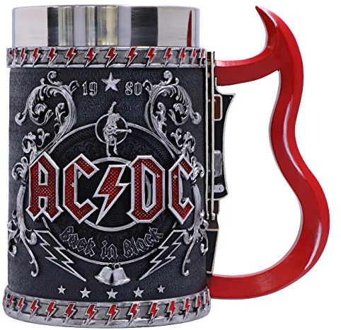 Nemesis Now Rock Band Bierkrug, Edelstahl Harz, ACDC Back in Schwarz, 1 Stück (1er Pack)