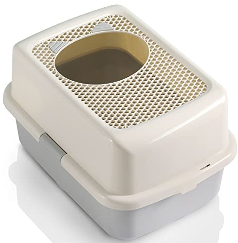 Smart Paws Covered Litter Box for Cats – Enclosed Design with Odor Control, No Mess, Easy Clean, Large Size for Multiple Cats