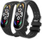 MoKo 2 Stück Armband Kompatibel mit Xiaomi Mi Band 7/Smart Band 7, Weiches Silikon Ersatzarmband Uhrenarmband Sportarmband für Damen Herren, Grau + Schwarz