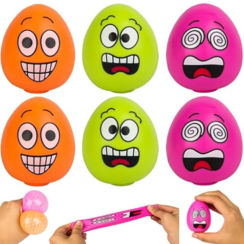 Osterei Antistressball，FaJoek Squeeze Osterei Spielzeug, Antistress Spielzeug Bälle, Ostern Ei Stressball Spielzeug (Emoticon-Ei)