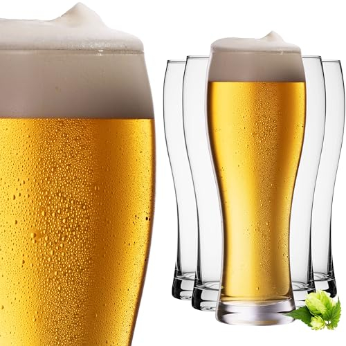 IMPERIAL Weizengläser aus Glas 500ml (max. 700ml) Set 6 Stück Spülmaschinenfest Biergläser 0,7L Weißbierglas