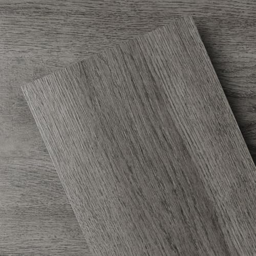 GreenFullHouse Self-Adhesive Vinyl Flooring,Floor Tiles, Lino Flooring 1.5mm Thick, for Kitchen, Rental House, Hallways and Bathroom Home, 2.44m²/18 Planks, Silver Oak