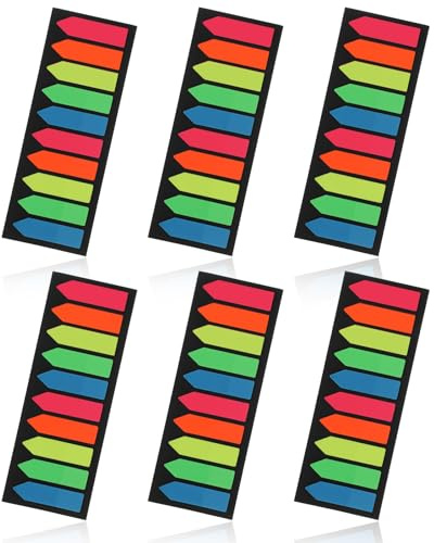 1200Pcs Page Markers Sticky Index Tabs Arrow Flag Book Tabs Writable Translucent Book Markers Self Adhesive Colored Notes Annotation Tab Stickers for Notebook Documents Books Sticks