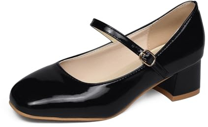 TRIWORIAE-Chaussures Mary Janes à Petit Talon pour Femmes Confortables Légères Noir 36