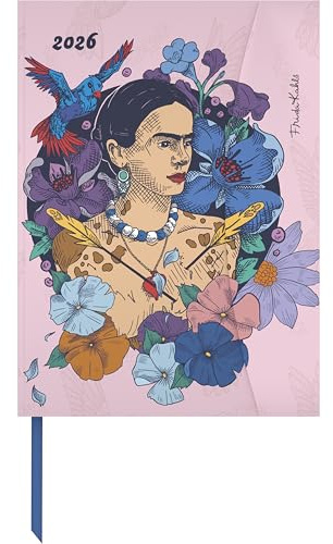 teneuen Frida Kahlo Diary 2026 – Calendario a libro 16 x 22 cm | Calendario settimanale artistico con chiusura magnetica per amici di arte e cultura: Magneto Diary