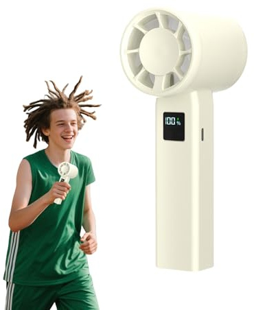 Hogvinnatil Ventilatore Personale Della Mano,Ventilatore Rinfrescante Portatile - Dispositivo di raffreddamento Silenzioso Con Schermo Di Velocità Ricaricabile Per Costruzione Spiaggia Esterna Viaggi