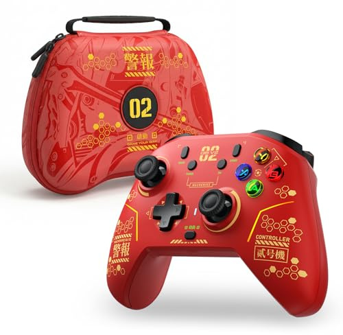 Machenike G6V2 Manette Sans fil PC, 2 moteurs à bobine mobile HD, 2 gâchettes TMR, 4 touches programmables, ABXY interchangeables, joystick TMR à couple réglable, résolution 1000Hz, 1200 mAh, Rouge