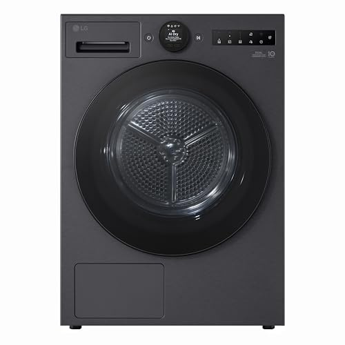 LG VX70 Series AI Dry RHX7009TBB Wifi Connected 9Kg Heat Pump Tumble Dryer - Black - A+++ Rated