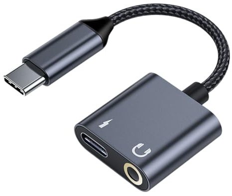 Ljuddongel USB C till 3,5 mm hörlursuttag -typ C-adapter för hörlurar | Snabbladdande ljudkabelsladd, datortillbehör, hörlursadapter för telefoner surfplattor