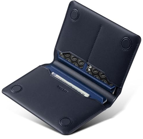 VULKIT Funda de Pasaporte de Cuero con Bloqueo RFID Cartera de Pasaporte Compacta con Cierre Magnético