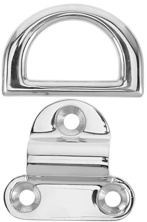 HANABASS Heavy Duty 316 Stainless Steel D-Ring for Boat and Trailer, 10mm Polished Marine Lashing Ring Anchor, Deck Hardware Tie for Yacht Load Securing
