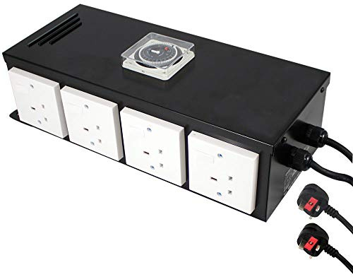 gardeners corner Hydroponics 8 Way Contactor Black Box Timer Relay Grow Light Timer Box 8 x 600w
