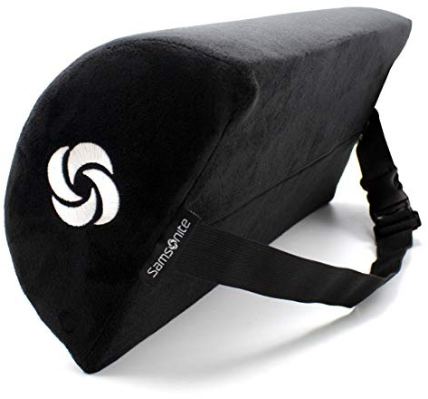 SAMSONITE - Half Moon Lumbar Support Pillow, Elevates Comfort, 100% Pure Memory Foam, Fits Most Seats