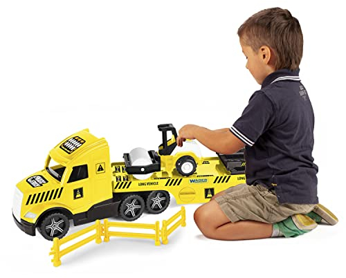 Wader Magic Truck Technic Camion avec Plate-Forme Et Rouleau Compresseur