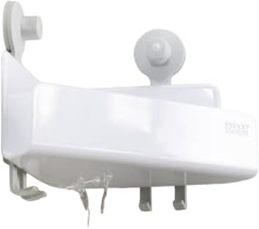 Joseph Joseph EasyStore Self-Draining Corner Shower Caddy with Mirror - White