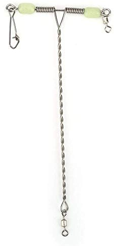 10 Pezzi Girevoli a Forma di T, Girella da Pesca con Bilanciamento in Acciaio Inossidabile, Perline Luminescenti, Connettore, Attrezzatura da Piombi, Surfcasting, Ago Innesco