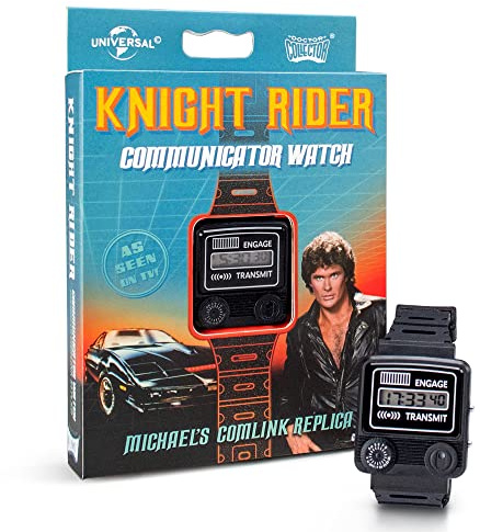 Doctor Collector Supercar Knight Rider Communicator Watch, offizielle Replik von Michaels Comlink, digitale Sammleruhr mit Knight Industries Logo