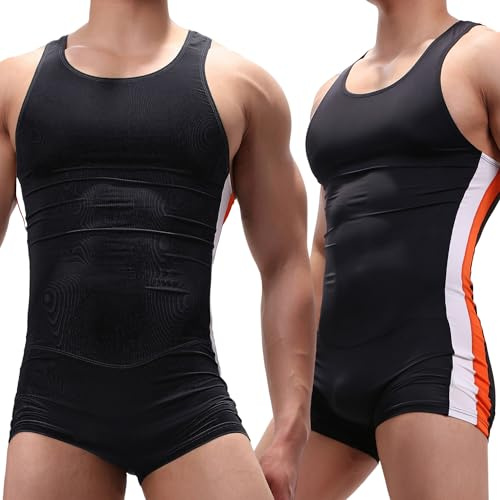 AIEOE Men's Leotard Wrestling Singlet Sleeveless Gymnastic Undershirt
