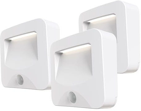 CALEX Applique Spot On, per esterni & interni, senza fili, batteria con timer & sensore di movimento, luce calda, impermeabile, Bianco, Confezione da 3