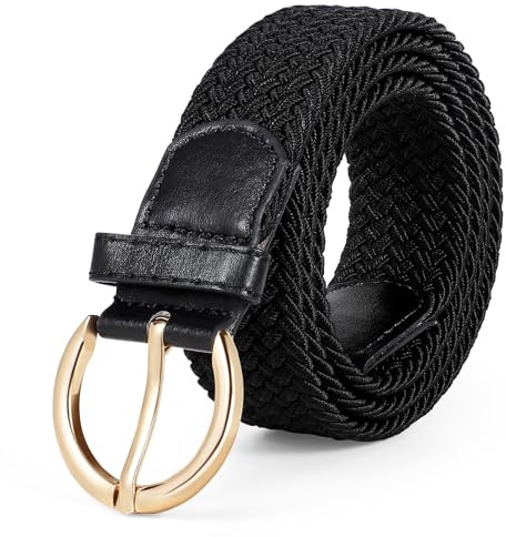 WERFORU flätat elastiskt bälte stretchbälte för kvinnor justerbart tygbälte för jeans och byxor