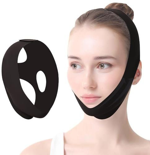 GmwyCzV Anti Snoring Chin Strap, Kinnriemen, Schnarchmaske, Adjustable Snoring Stopper Device, Effektive Schnarchlinderung, Antischnarch, Einfach zu Reinigen, Damen Herren Unisex (Schwarz)