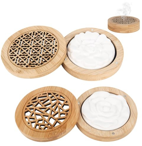 bssmmai Set med 2 platta diffusorstenar, eteriska oljor, doftpalats diffusor sten, eterisk olja