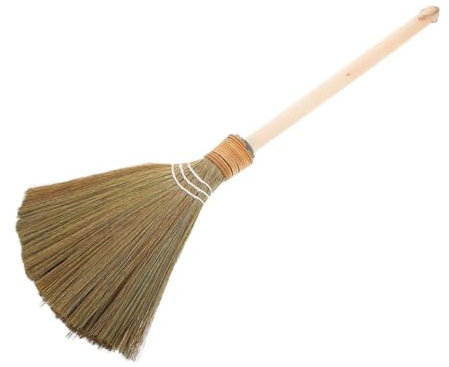 VALICLUD Asiatischer Reisstrohbesen Mit Holzgriff Handgefertigter Besen Für Reinigung Von Garten Garage Und Lobby Abnehmbar Und Vielseitig Einsetzbar