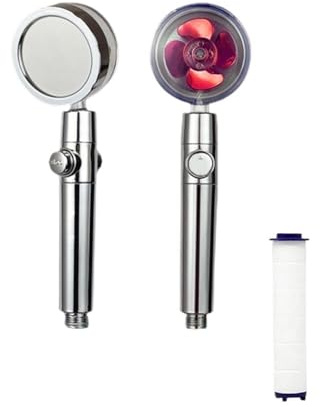 TCVCTNMZTX 360°Swivel Shower Head Water Saving Turbo Propeller Flow Showerhead With Fan Built-in Filter Bathroom Accessories Shower head(Rosso)